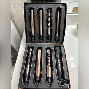 Foxycurl Rose Gold Curling Wand Set 7 in 1. New in box minus the plastic
